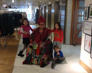 Camilla with two children either side