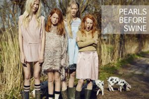 Junior Style Pearls Before Wine A Hooligans Magazine Editorial Exclusive by Marijke de Gruyter #juniorstyle #juniorstylelondon #MarijkedeGruyter #hooligansmagazine #kidfashioneditorial #pigs #farm #farmer #kidseditorial #juniorstyle #editorial